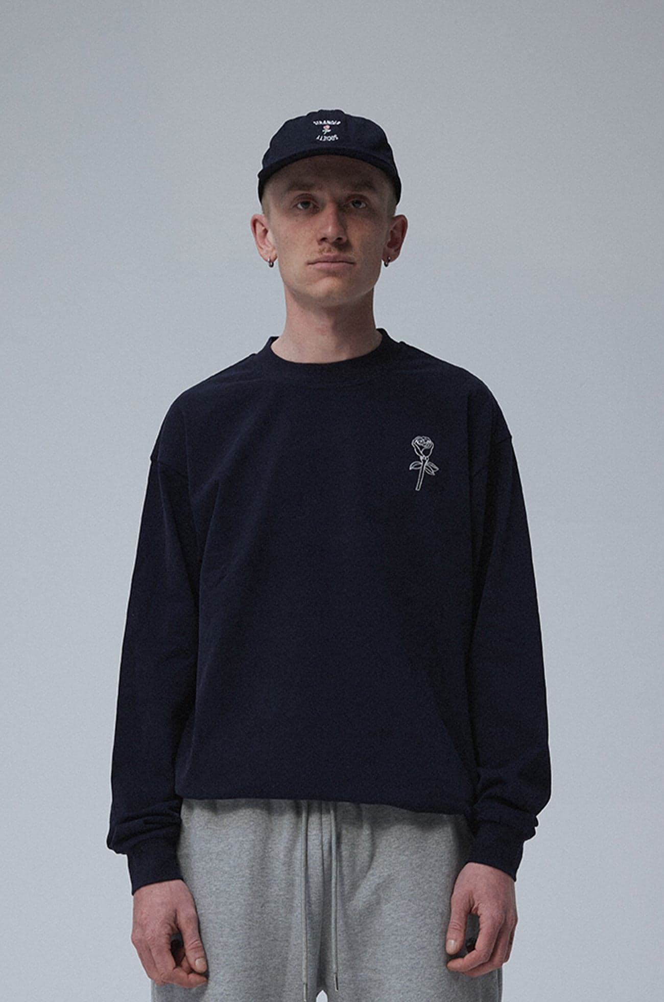 Big rose longsleeve Navy