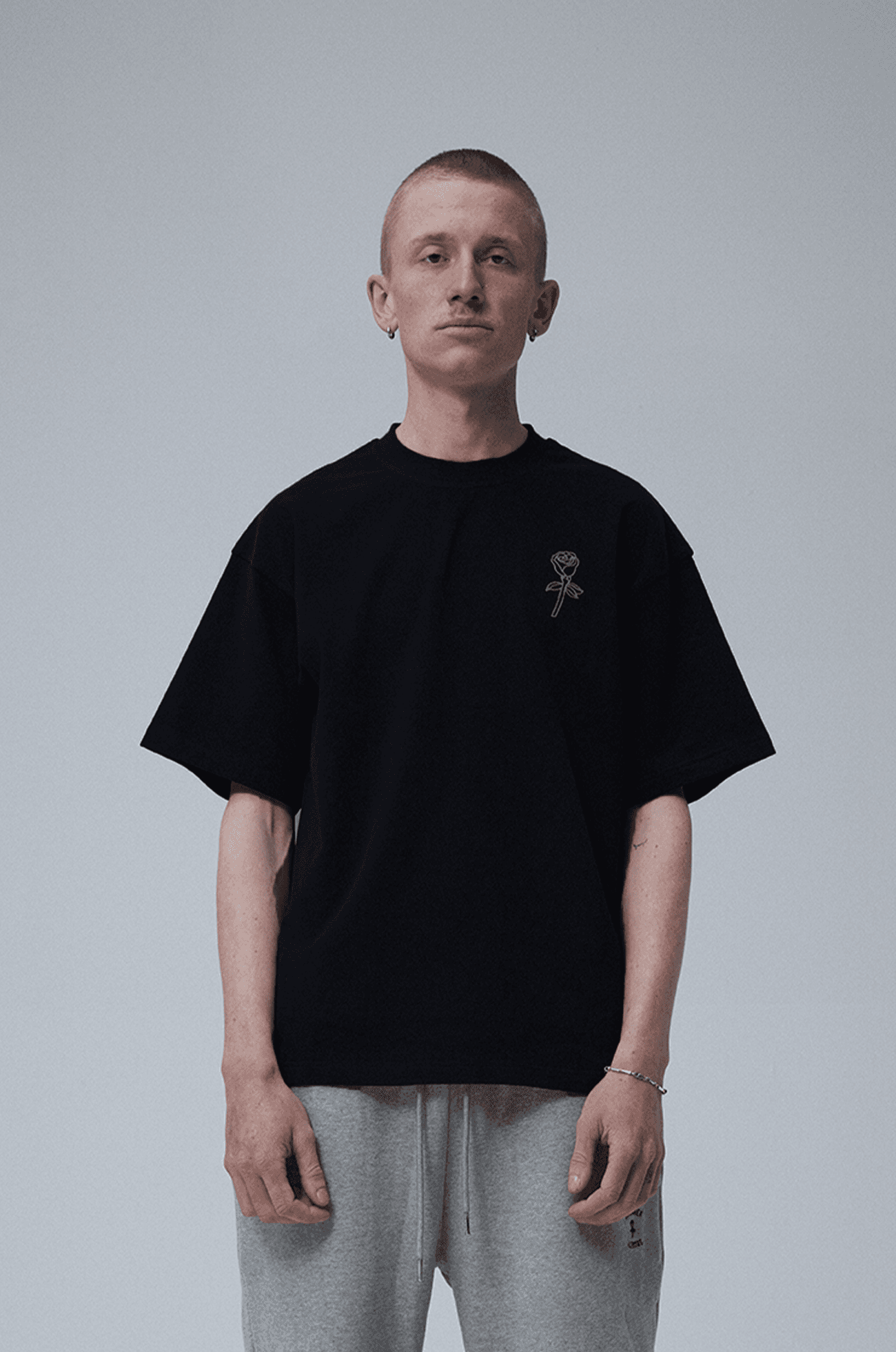 Big rose t-shirt Black
