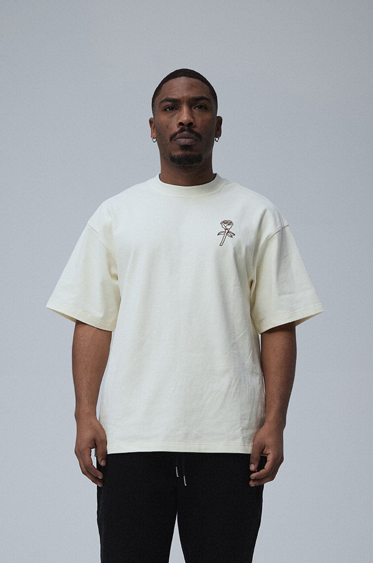 Big rose t-shirt Cream