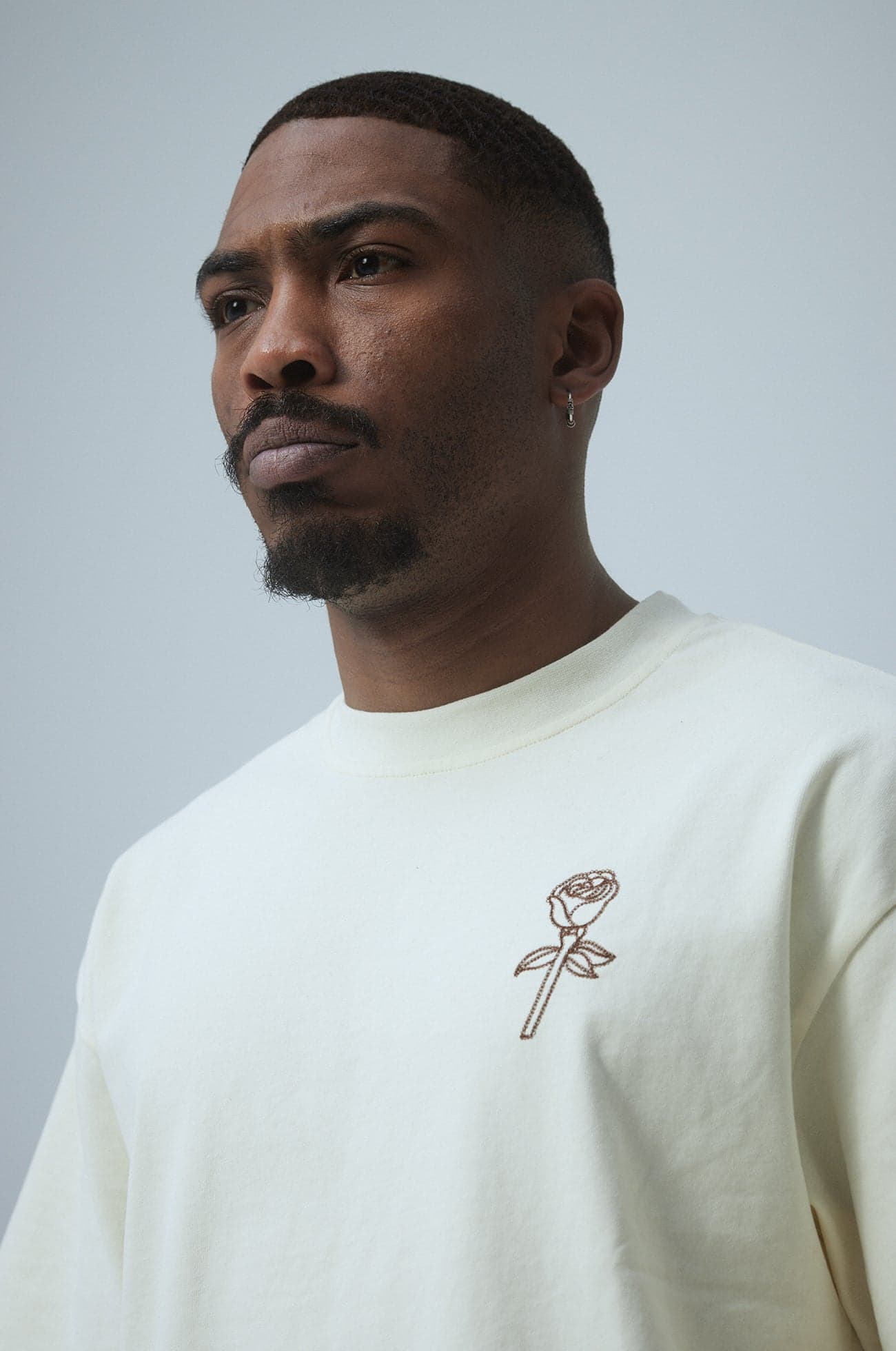 Big rose t-shirt Cream — view 4