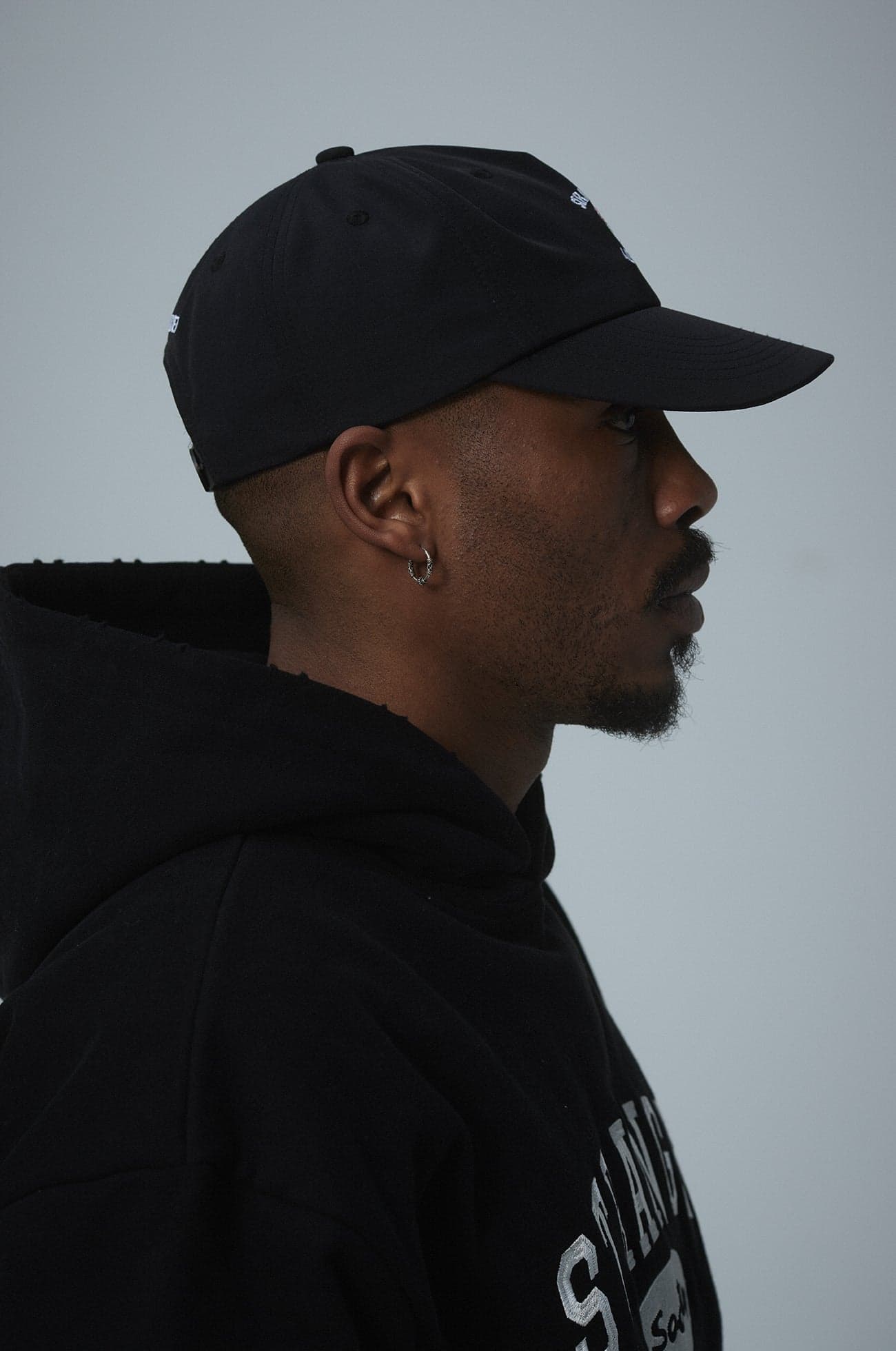 Black Crew logo nylon cap — view 3