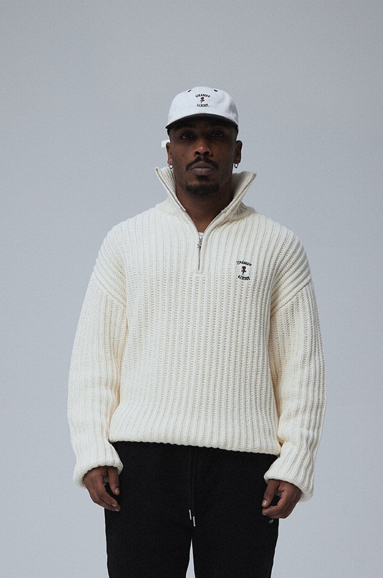 Fisherman knit Crew logo Natural