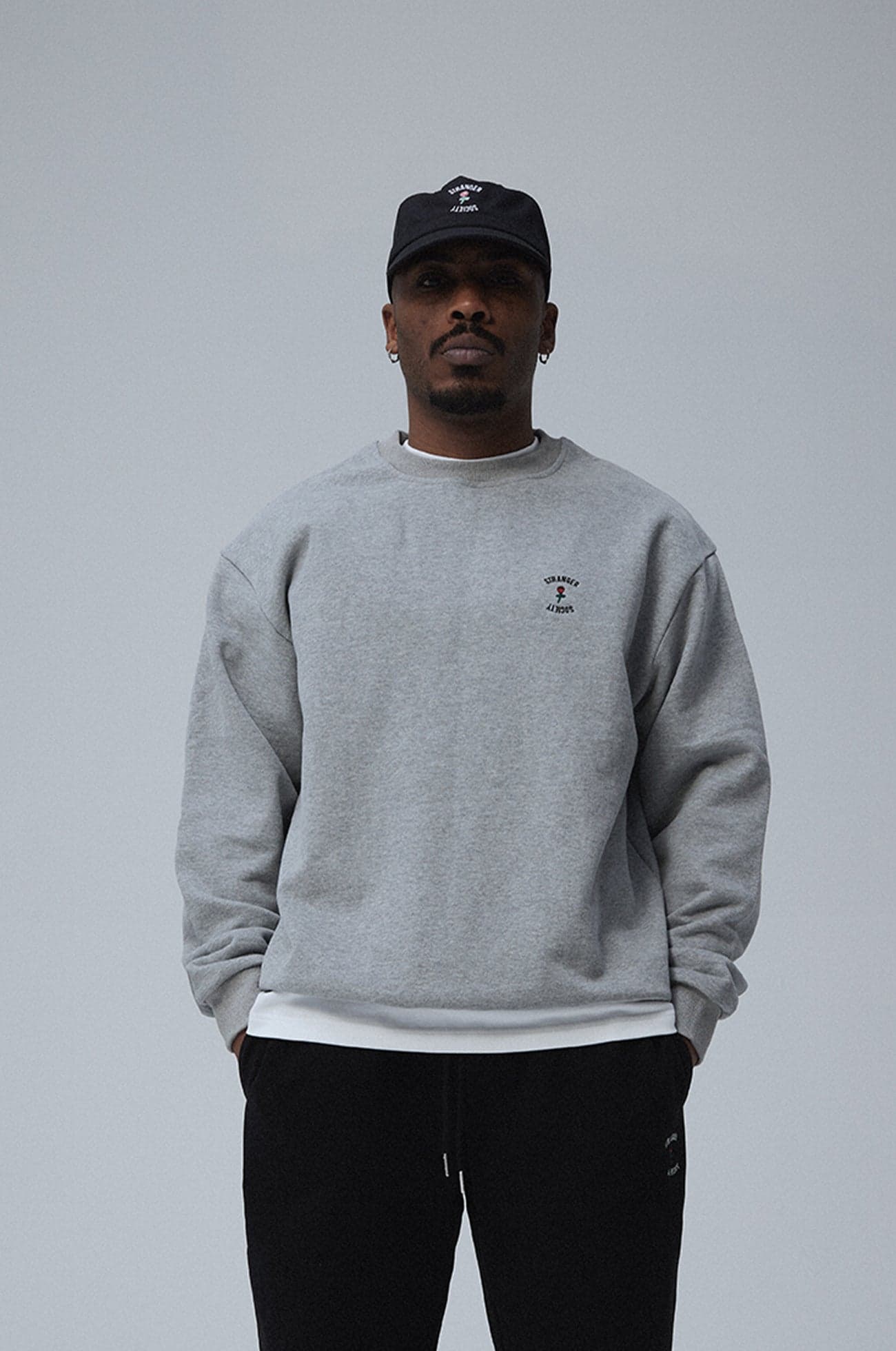 Crew logo crewneck Ash melange