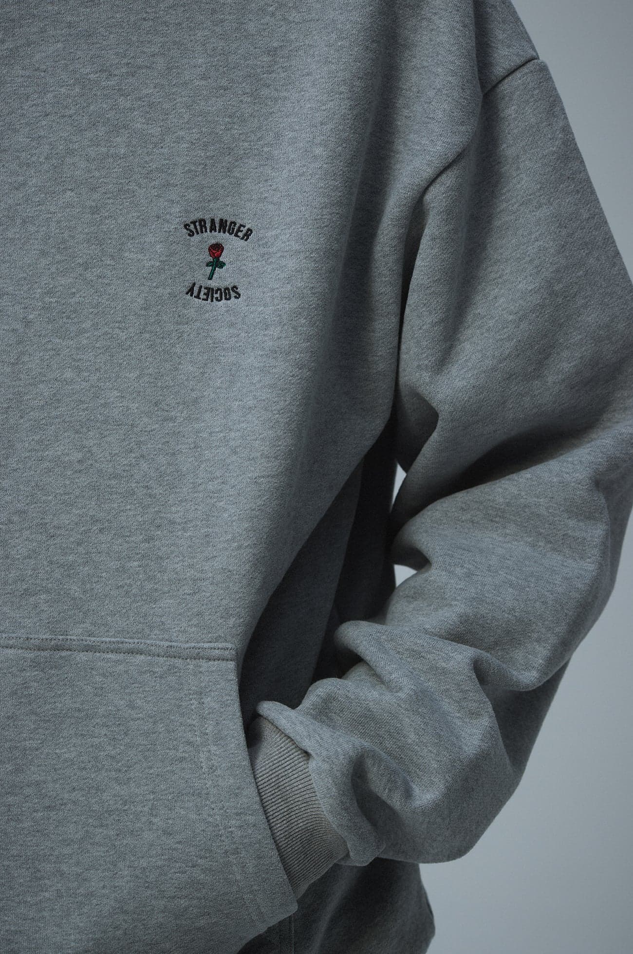 Crew logo hoodie Ash melange — view 3