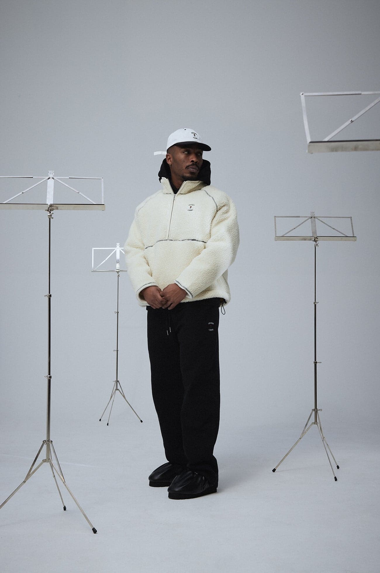 Fleece half zip Crew logo Natural — view 6